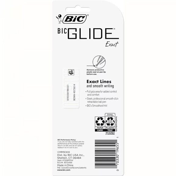 BIC Atlantis Exact Retractable Ball Pen, Fine Point (0.7 mm), Black, 3 Count - Picture 11 of 11